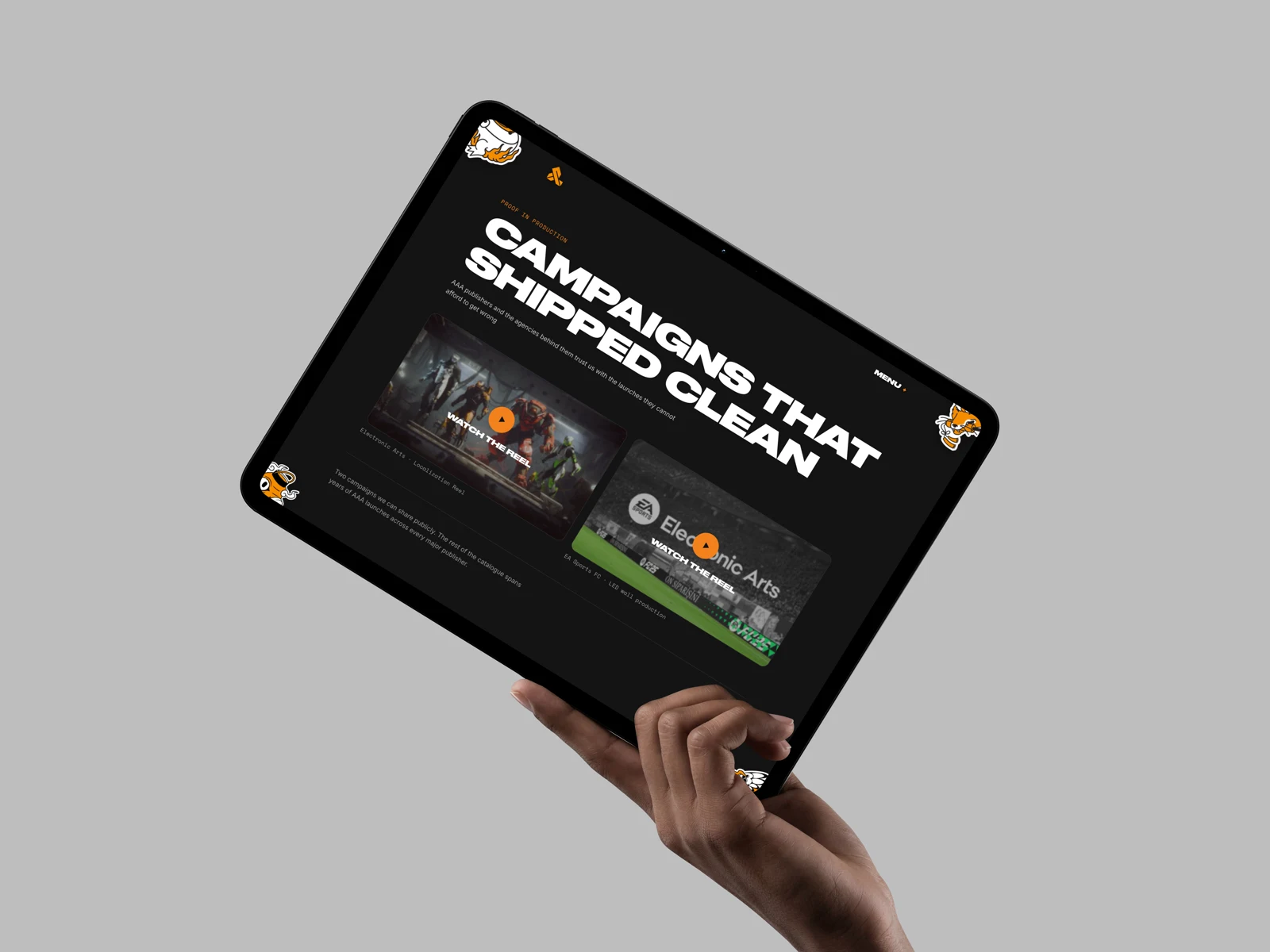 Loc & Capture Website auf einem Tablet — Kampagnen für AAA-Publisher